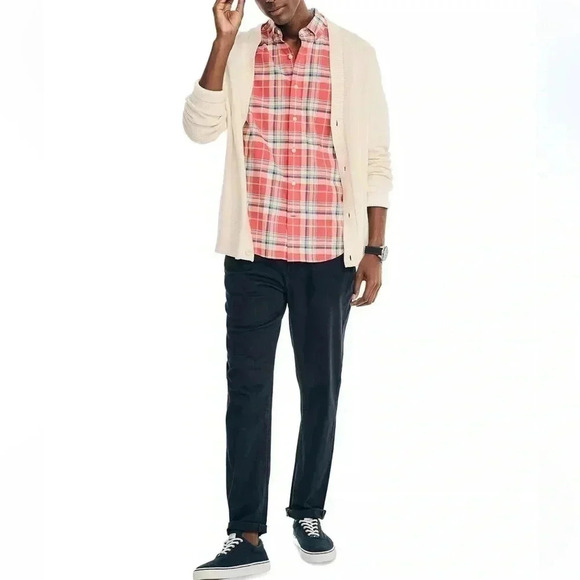 Nautica navy and white gingham button down shirt sz M - Picture 9 of 9